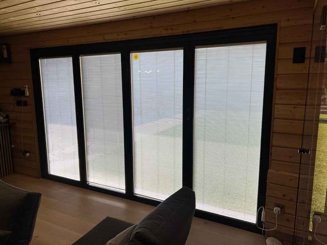 closed bifold doors inside