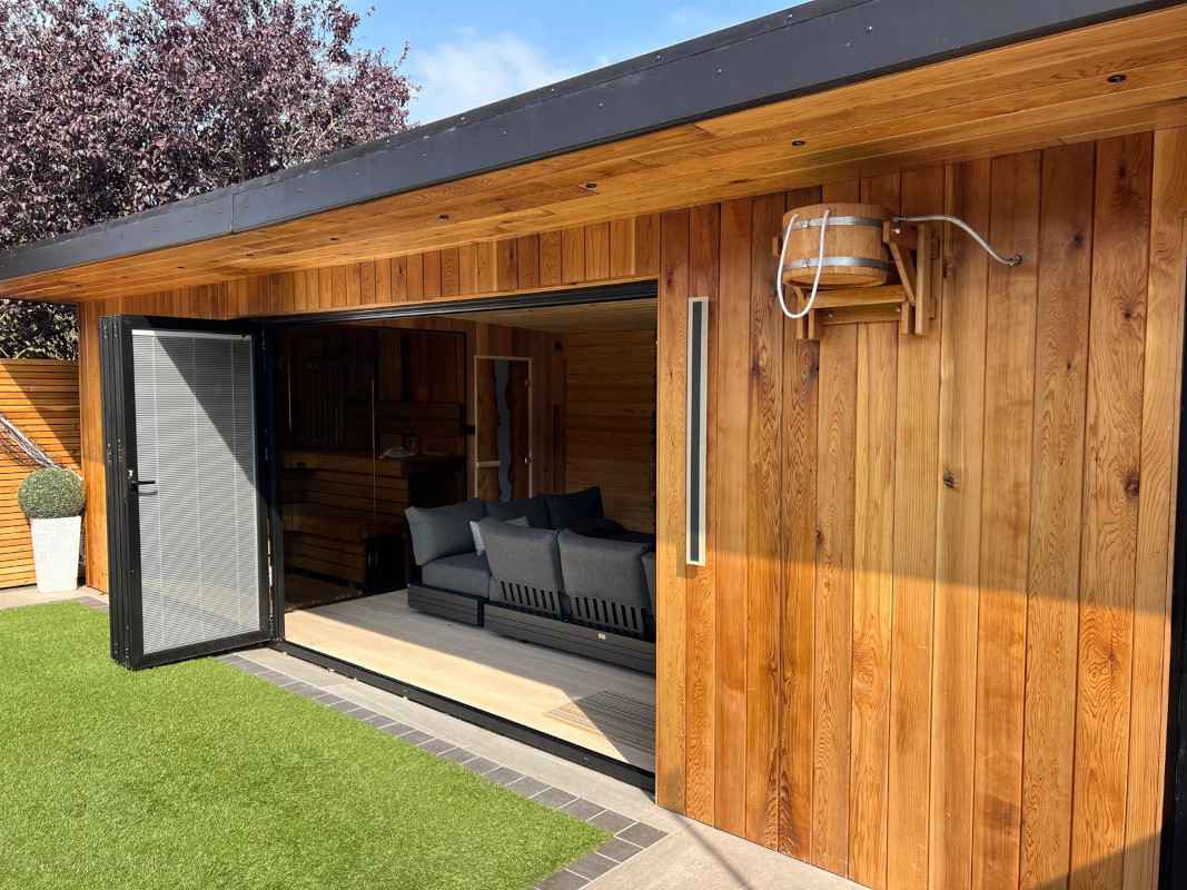 open bifold doors outside