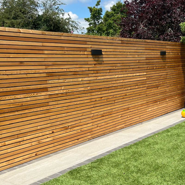 larch wooden fence