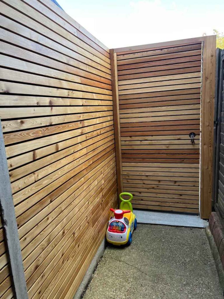 slated garden gate from larch