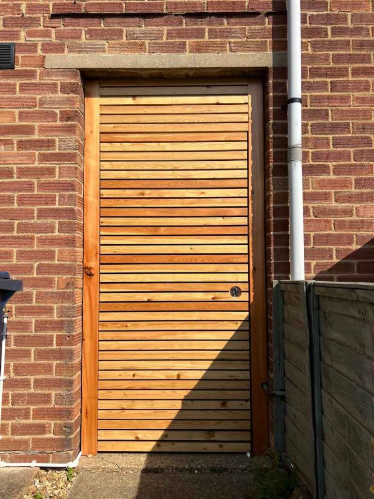 larch wooden back gate
