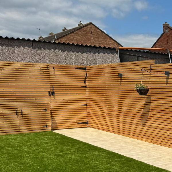 slated larch garden gate