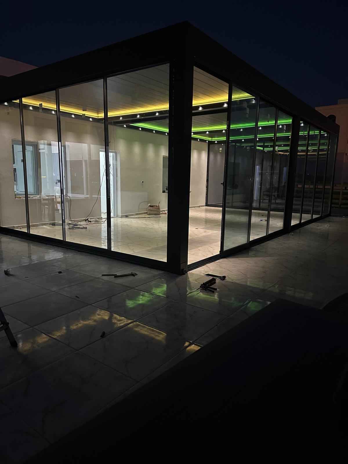 pergola with lights