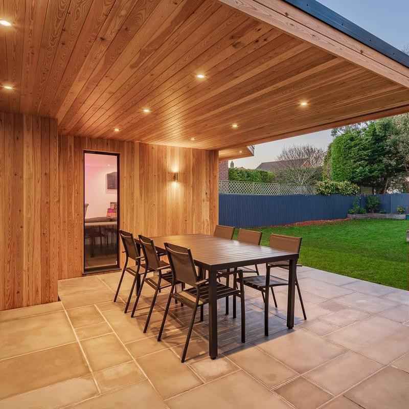 larch cladding garden