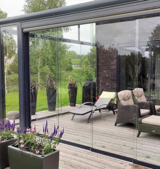 glass room and veranda decking